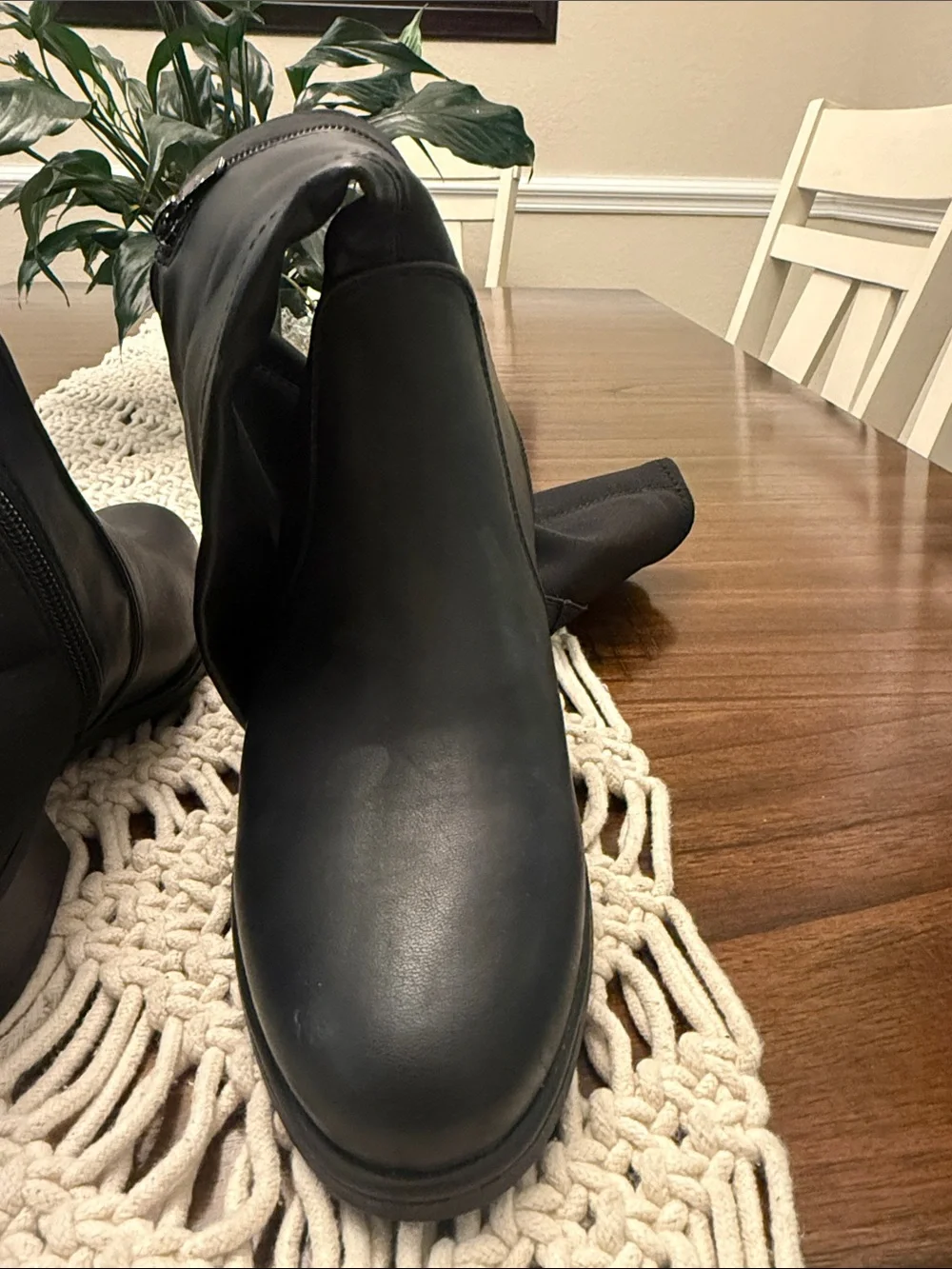 Marc Fisher Black Over-the-Knee Stretch Panel Riding Boots